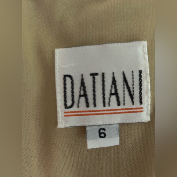 Vintage Datiani Dress size 6 Velvet Shift Slip light Green Nude Mod Designer - Picture 16 of 16